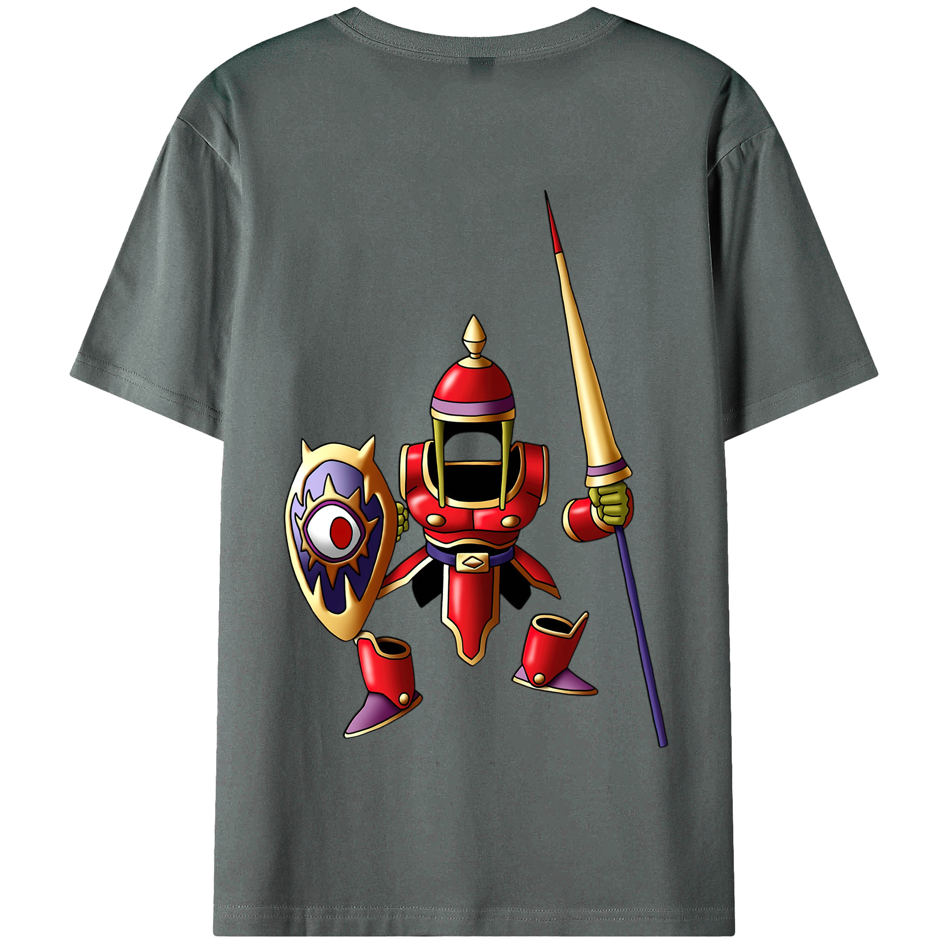 （画像用） ドラゴンクエスト Doragon Kuesuto Dragon Quest 綿100％半袖Tシャツ（背面プリント）